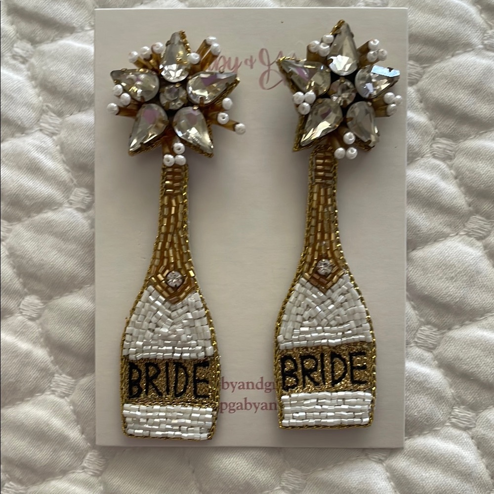 Champagne bride earrings